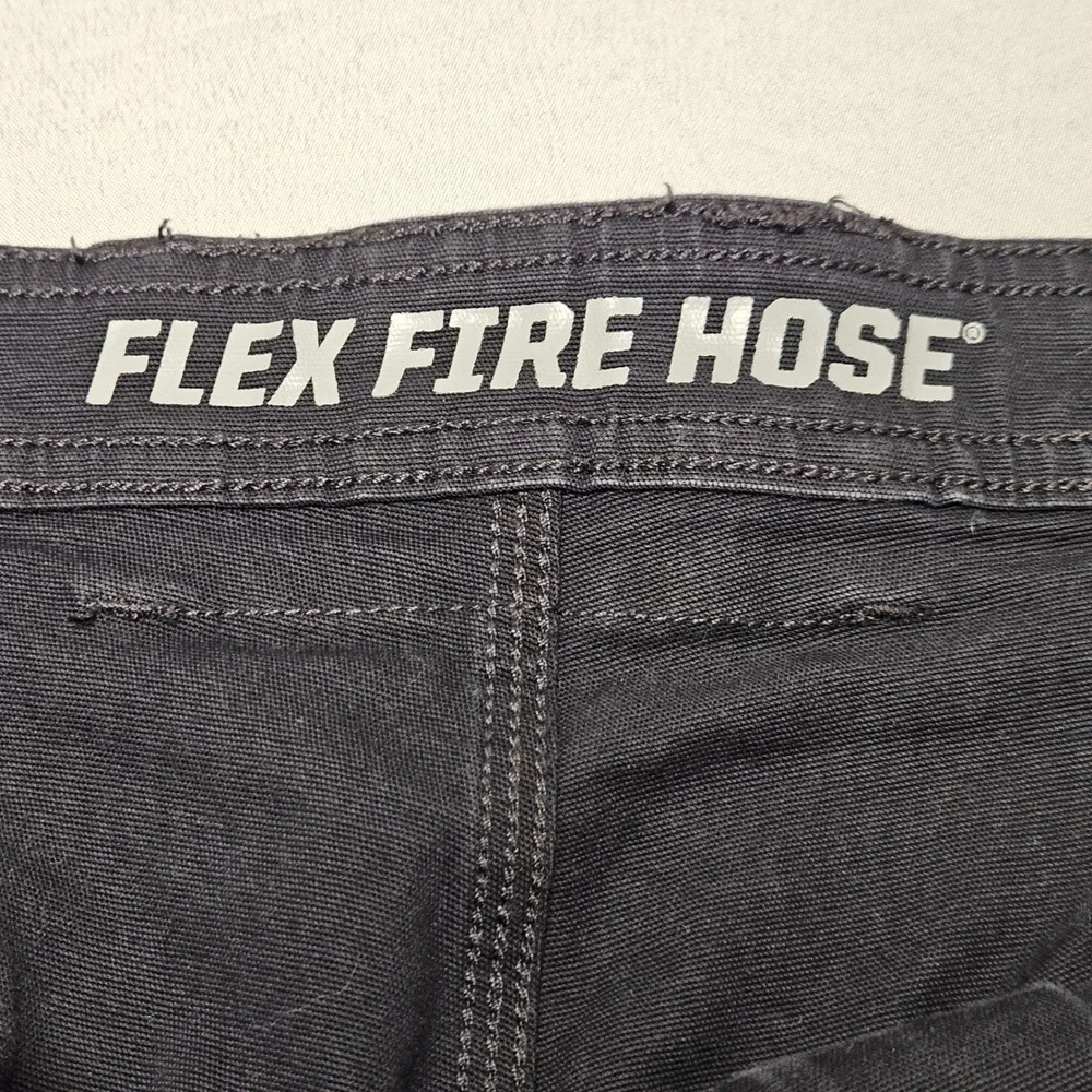 Duluth Trading Co Cargo Shorts Mens 46 Black Flex Fire Hose Relaxed Fit Workwear